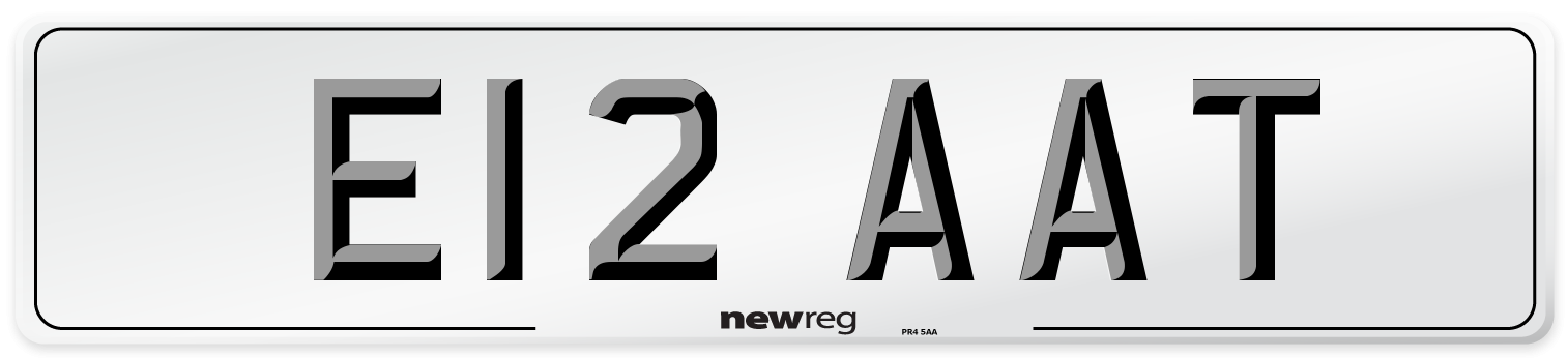E12 AAT Number Plate from New Reg